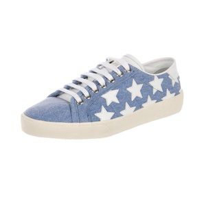 Saint Laurent denim sneakers with white stars